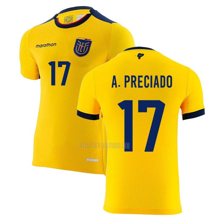 camiseta a. preciado ecuador copa mundial primera 2022