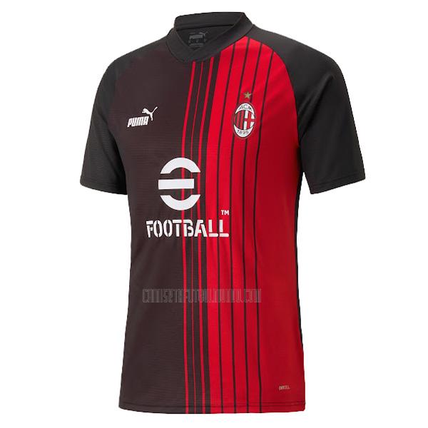 camiseta ac milan pre-match negro rojo 2023-2024