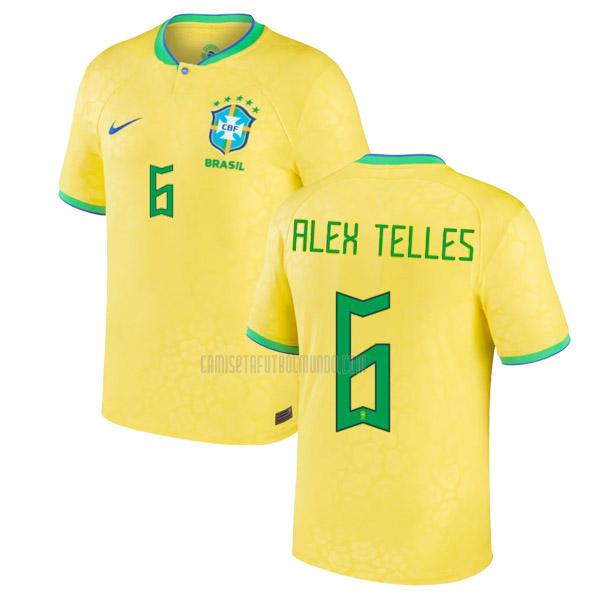 camiseta alex telles brasil copa mundial primera 2022