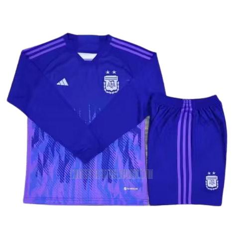 camiseta argentina copa mundial manga larga segunda 2022