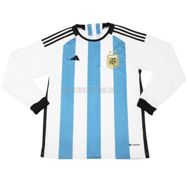 camiseta argentina manga larga copa mundial primera 2022