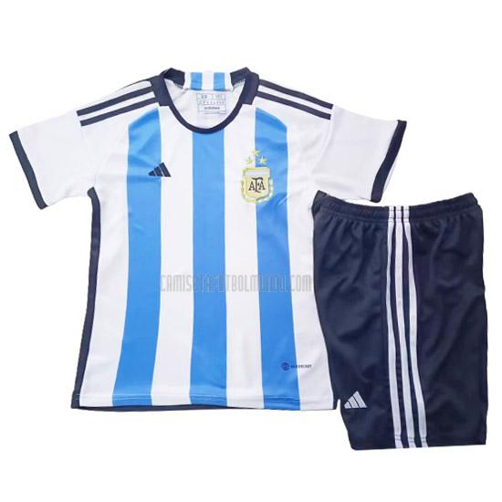 camiseta argentina niños 3 star primera 2022