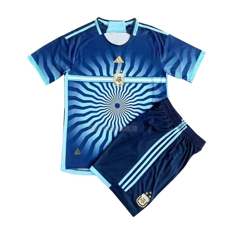 camiseta argentina niños edición especial azul 2023