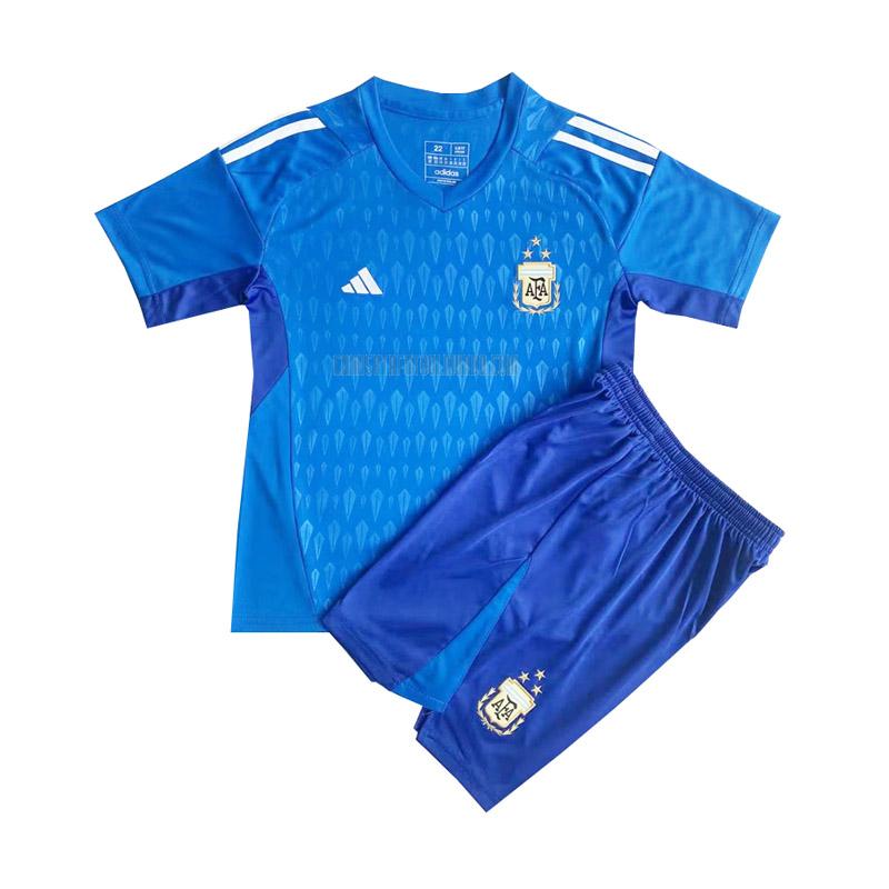 camiseta argentina niños portero azul 2023