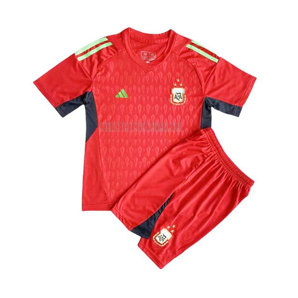 camiseta argentina niños portero rojo 2022-2023