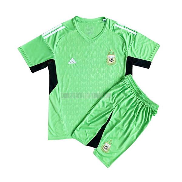 camiseta argentina niños portero verde 2022-2023