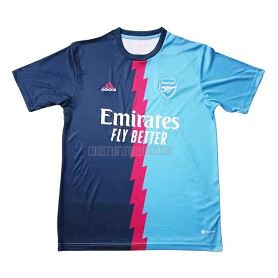 camiseta arsenal pre-match azul 2023