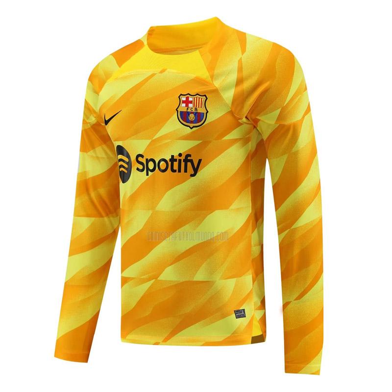 camiseta barcelona manga larga portero amarillo 2023-2024