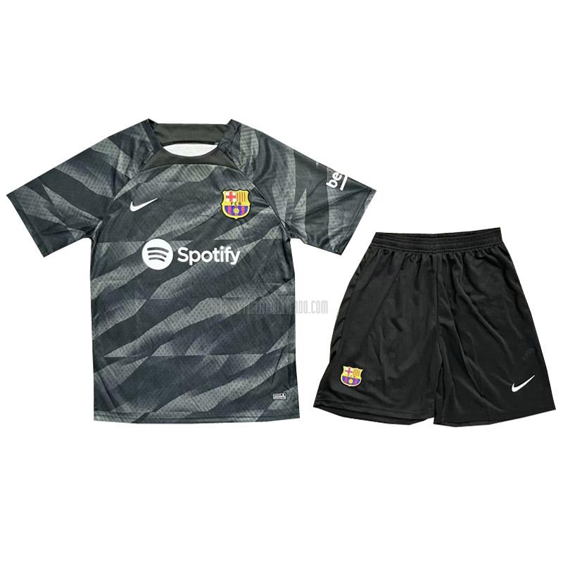 camiseta barcelona niños portero negro 2023-2024