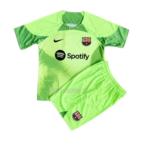 camiseta barcelona niños portero verde 2022-2023