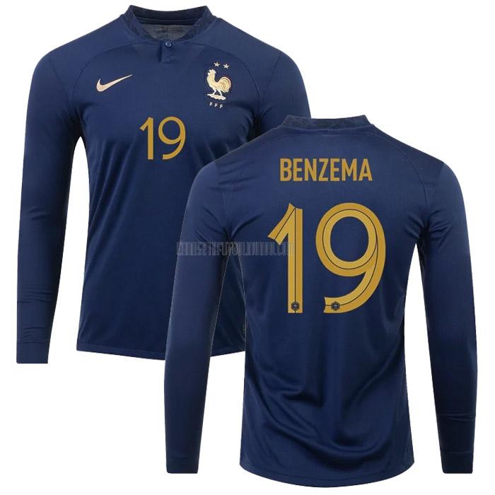camiseta benzema francia manga larga copa mundial primera 2022