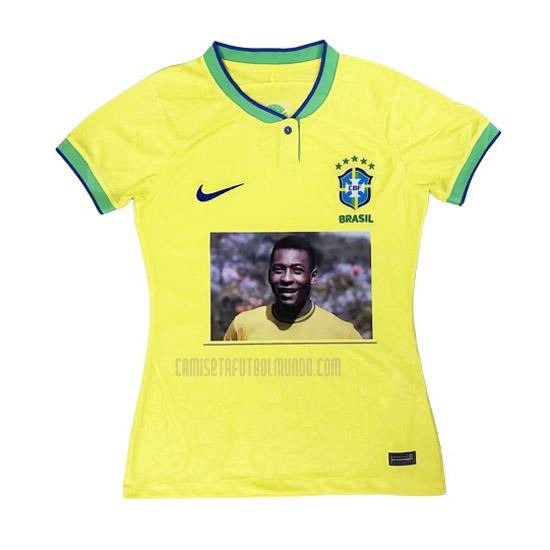 camiseta brasil mujer conmemorar pele amarillo 2023