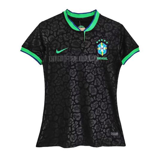 camiseta brasil mujer copa mundial negro 2022