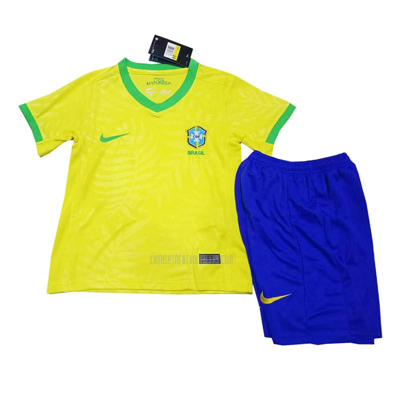 camiseta brasil niños primera 2023