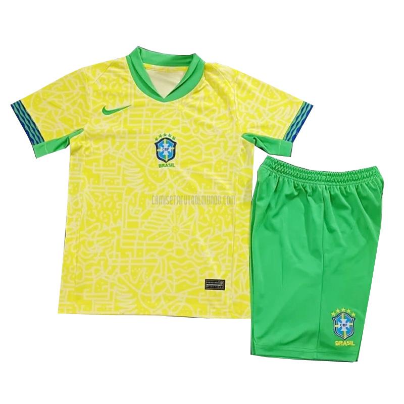 camiseta brasil niños primera 2024