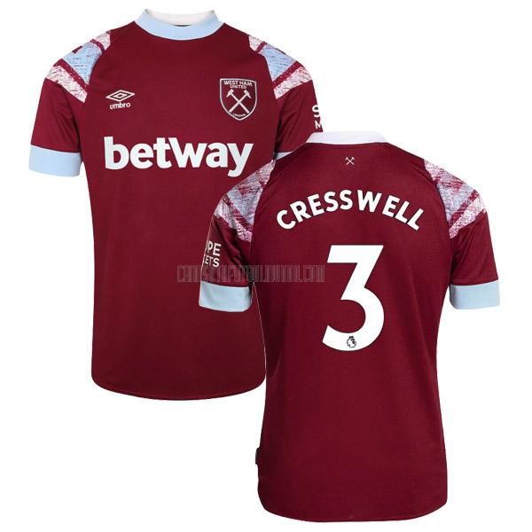 camiseta cresswell west ham primera 2022-2023