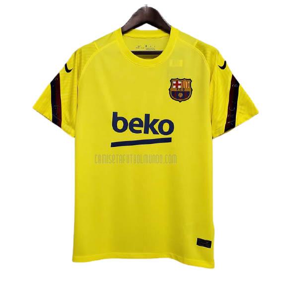 camiseta de entrenamiento barcelona amarillo 2020-2021