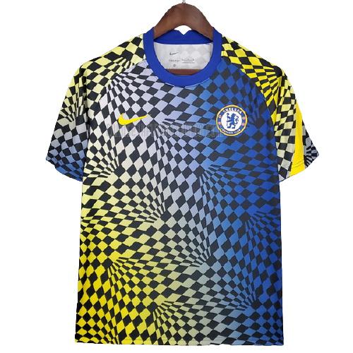 camiseta de entrenamiento chelsea azul amarillo 2021-2022