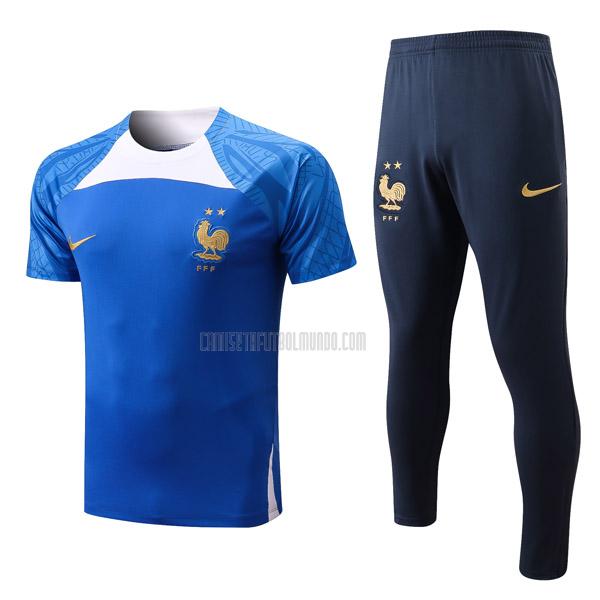 camiseta de entrenamiento francia traje azul 2022-2023