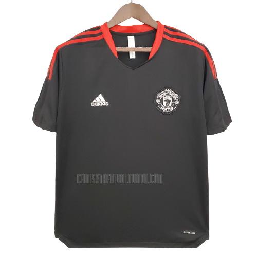 camiseta de entrenamiento manchester united negro 2021-2022