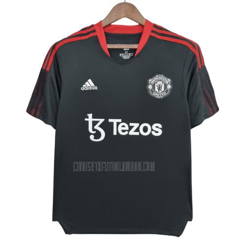 camiseta de entrenamiento manchester united negro 2022