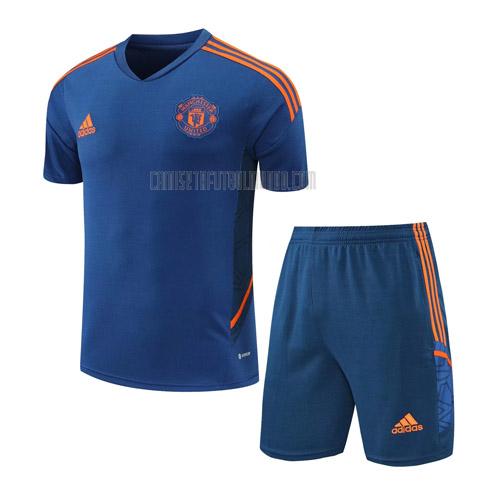 camiseta de entrenamiento manchester united traje azul 2022-2023
