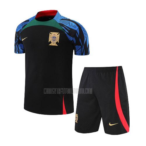camiseta de entrenamiento portugal traje negro 2022