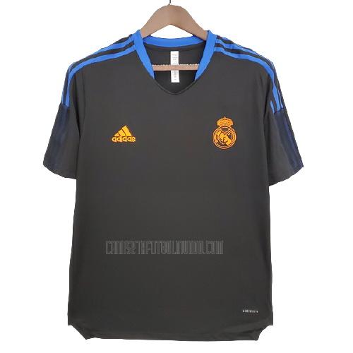 camiseta de entrenamiento real madrid negro 2021-2022