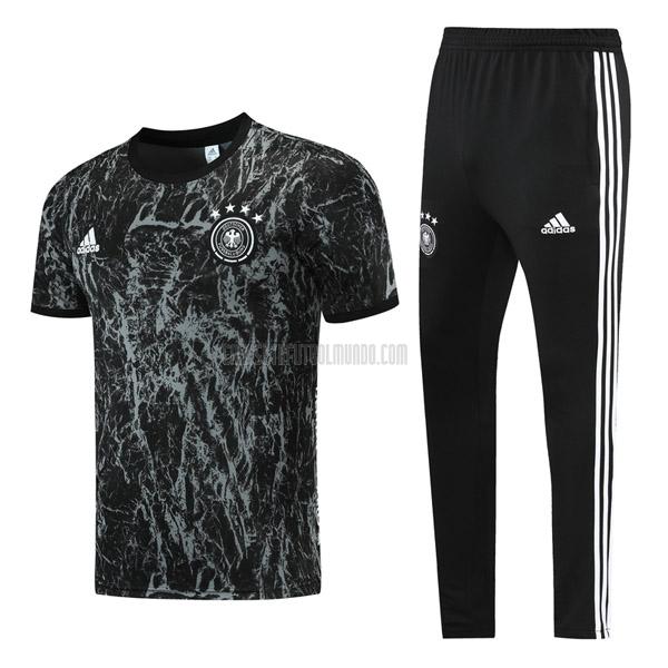 camiseta de entrenamiento y pantalones alemania negro 2021