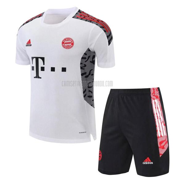 camiseta de entrenamiento y pantalones bayern munich 08g2 blanco 2021-2022