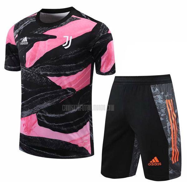 camiseta de entrenamiento y pantalones juventus negro-rosa 2020-2021
