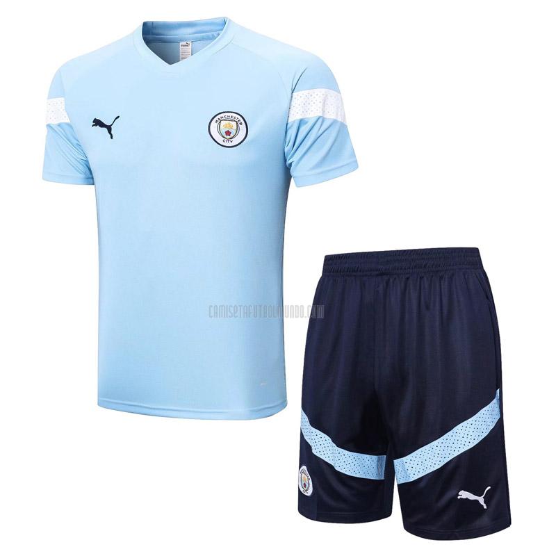 camiseta de entrenamiento y pantalones manchester city 2317a1 azul 2023