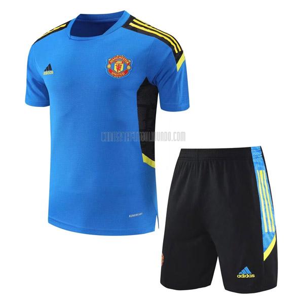 camiseta de entrenamiento y pantalones manchester united 08g7 azul 2021-2022