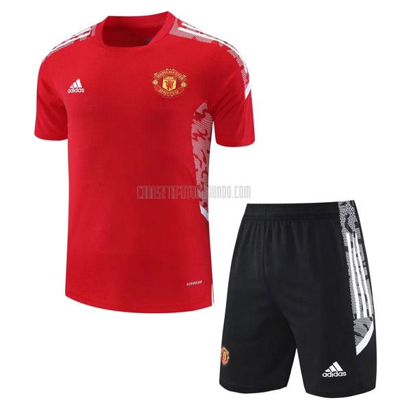 camiseta de entrenamiento y pantalones manchester united 08g8 rojo 2021-2022