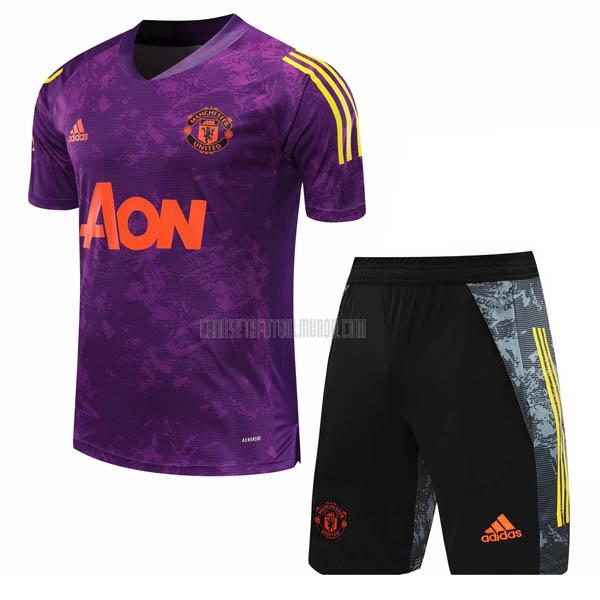 camiseta de entrenamiento y pantalones manchester united púrpura 2020-2021