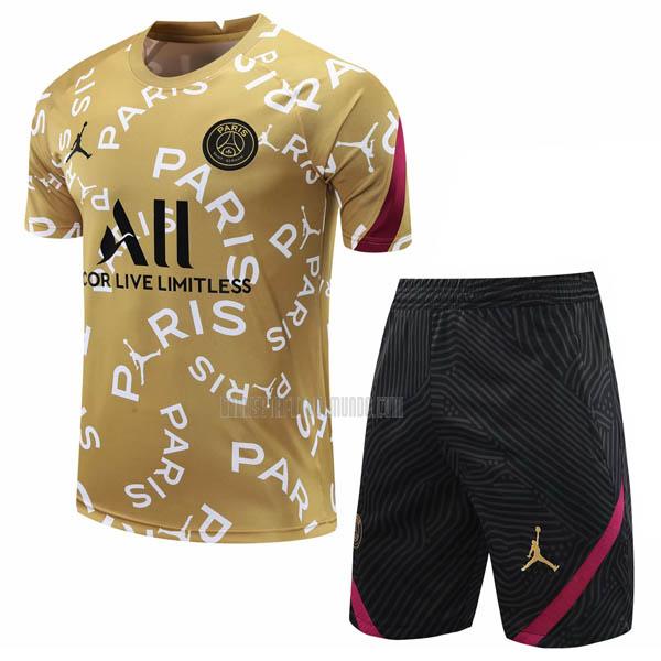 camiseta de entrenamiento y pantalones paris saint-germain dorado 2020-2021
