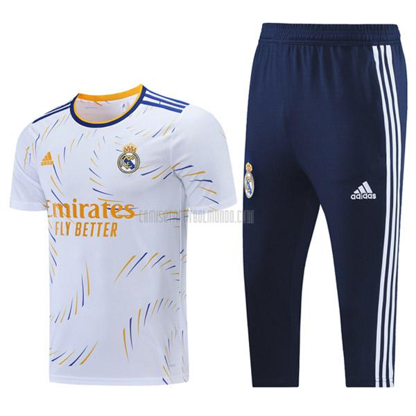 camiseta de entrenamiento y pantalones real madrid blanco 2021-2022