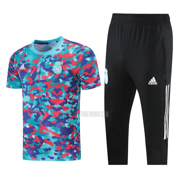 camiseta de entrenamiento y pantalones real madrid camuflaje azul 2021-2022