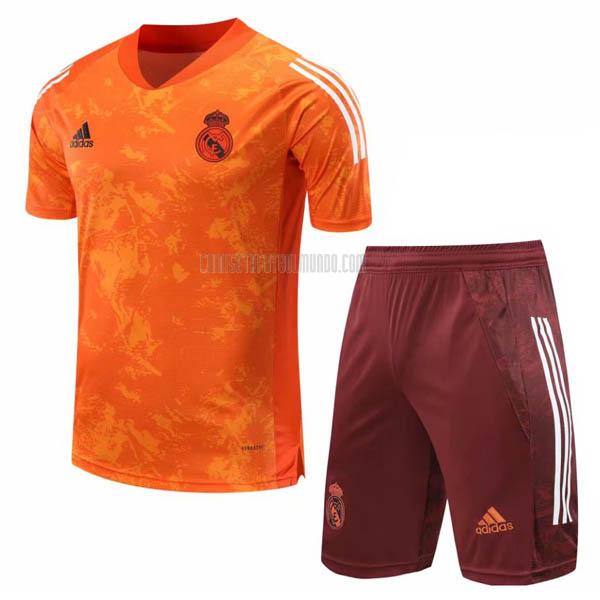 camiseta de entrenamiento y pantalones real madrid naranja 2020-2021