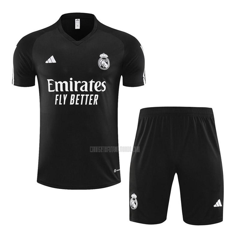 camiseta de entrenamiento y pantalones real madrid negro 2023-2024