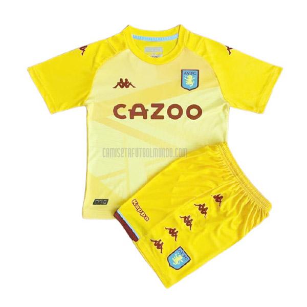 camiseta del aston villa del niños portero amarillo 2021-2022