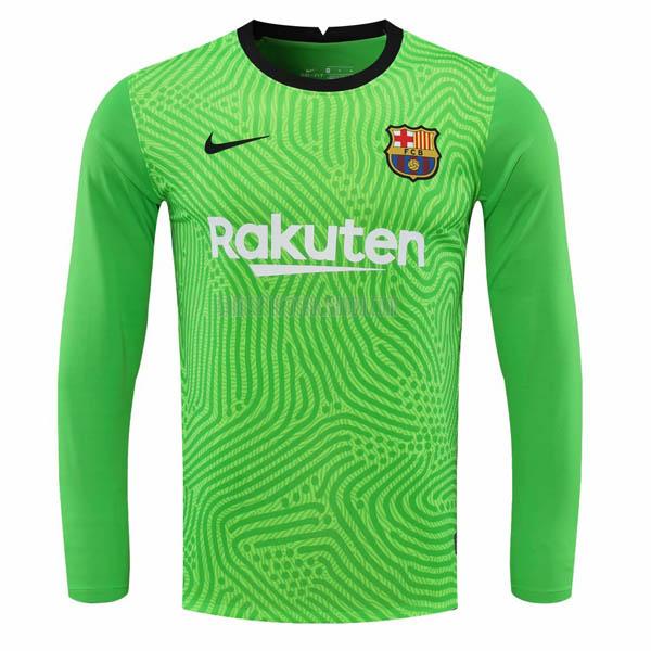 camiseta del barcelona del manga larga portero verde 2020-2021