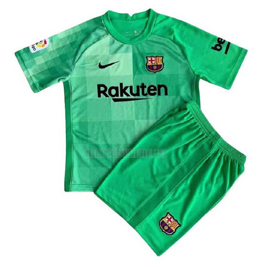 camiseta del barcelona del niños portero verde 2021-2022