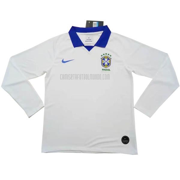 camiseta del brasil del manga larga segunda 2019-20