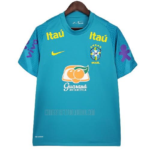 camiseta del brasil del pre-match ad azul 2021