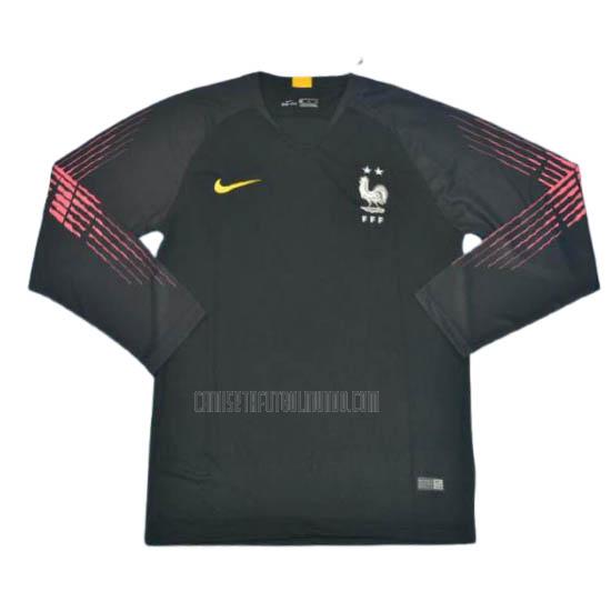 camiseta del francia del manga larga negro 2018-2020