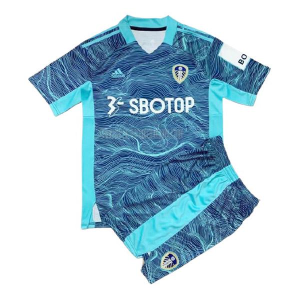 camiseta del leeds united del portero niños azul 2021-2022