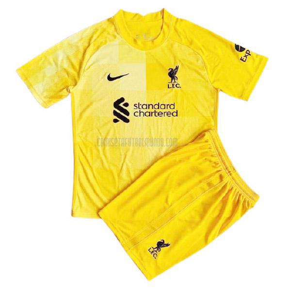 camiseta del liverpool del niños portero amarillo 2021-2022