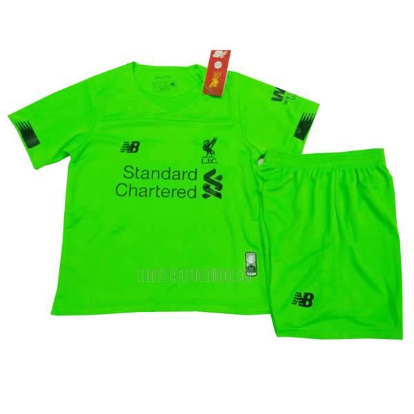 camiseta del liverpool del portero niños verde 2019-20