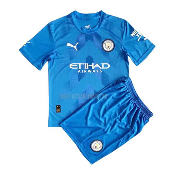 camiseta del manchester city del niños portero azul 2022-2023